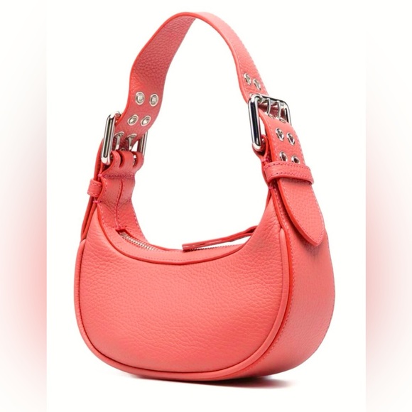 BY FAR Mini Soho Leather Shoulder Bag in Salmon w/ Original Dust Bag and Box - Picture 8 of 9